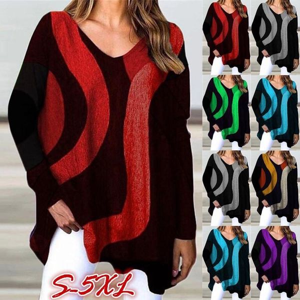 women's t-shirt plus size autumn european and american striped loose long-sleeved printed s-5xl, White
women's t-shirt plus size autumn european and american striped loose long-sleeved printed s-5xl, White