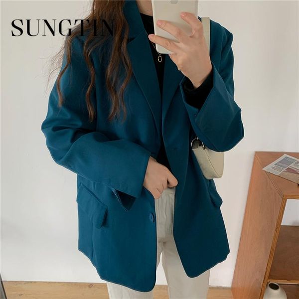 women's suits & blazers sungtin fashion solid oversized blazer women office lady single breasted loose long korea vintage casual boyfri, White;black
women's suits & blazers sungtin fashion solid oversized blazer women office lady single breasted loose long korea vintage casual boyfri, White;black