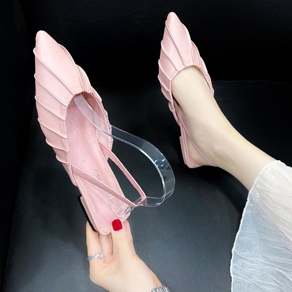 sandals simple solid color pointed toe ladies summer fashion all-match elastic band flat bottom women's shoes., Black
sandals simple solid color pointed toe ladies summer fashion all-match elastic band flat bottom women's shoes., Black