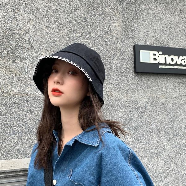 wide brim hats 2021 bucket hat women fashion summer cotton korean style cap sunscreen femme gorro sun lady, Blue;gray
wide brim hats 2021 bucket hat women fashion summer cotton korean style cap sunscreen femme gorro sun lady, Blue;gray
