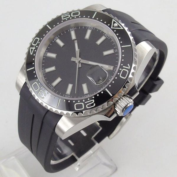 wristwatches 40mm sterile dial sapphire glass date rubber luminous numbers miyota 8215 automatic movement men's watch, Slivery;brown
wristwatches 40mm sterile dial sapphire glass date rubber luminous numbers miyota 8215 automatic movement men's watch, Slivery;brown