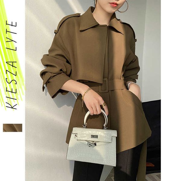 trench coat for women style spring autumn loose short office lady work jacket female outerwear 210608, Tan;black
trench coat for women style spring autumn loose short office lady work jacket female outerwear 210608, Tan;black
