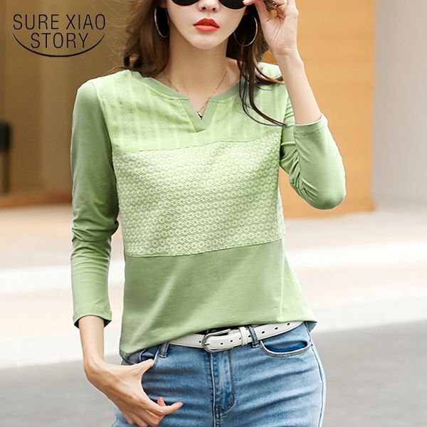 spring spliced lace t-shirt women v-neck plus size autumn loose women long sleeve t-shirt female lace tees ladies tshirt 210306, White
spring spliced lace t-shirt women v-neck plus size autumn loose women long sleeve t-shirt female lace tees ladies tshirt 210306, White