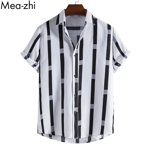 men's casual shirts men button front striped shirt summer short sleeve for beach vocation hawaiian, White;black
men's casual shirts men button front striped shirt summer short sleeve for beach vocation hawaiian, White;black