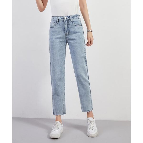 women's jeans 2021 super slim nine point straight pants elastic casual tear edge high waist women, Blue
women's jeans 2021 super slim nine point straight pants elastic casual tear edge high waist women, Blue