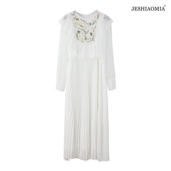 casual dresses jeshiaomia- 2021 autumn round neck embroidered ruffle pleated maxi dress, Black;gray
casual dresses jeshiaomia- 2021 autumn round neck embroidered ruffle pleated maxi dress, Black;gray