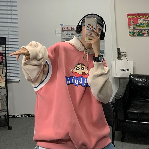 2021 new crayon shin chan casual bonito dos desenhos animados moletom streetwear outono solto retalhos com capuz alta rua japo harajuku amin, Black
2021 new crayon shin chan casual bonito dos desenhos animados moletom streetwear outono solto retalhos com capuz alta rua japo harajuku amin, Black