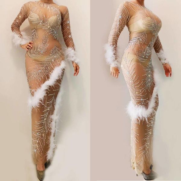 casual dresses unique design women's crystal mesh perspective feather long dress nightclub singer costumes fashion pencil, Black;gray
casual dresses unique design women's crystal mesh perspective feather long dress nightclub singer costumes fashion pencil, Black;gray