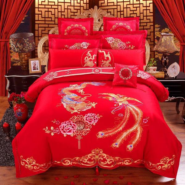 bedding sets luxury 100% cotton chinese tradition red wedding set embroidery duvet cover bed sheet king size 4/6/8pcs bedlinen
bedding sets luxury 100% cotton chinese tradition red wedding set embroidery duvet cover bed sheet king size 4/6/8pcs bedlinen