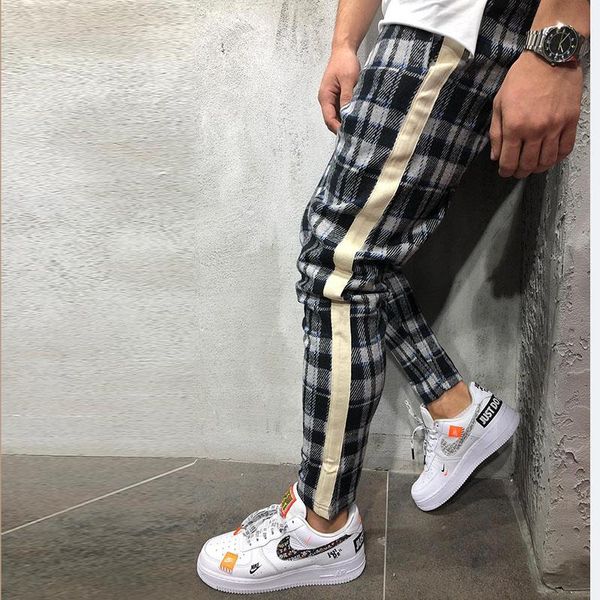 men's pants 2021 youth trend check cotton trousers tie rope fashion slim sports casual running jogging m-2xl, Black
men's pants 2021 youth trend check cotton trousers tie rope fashion slim sports casual running jogging m-2xl, Black