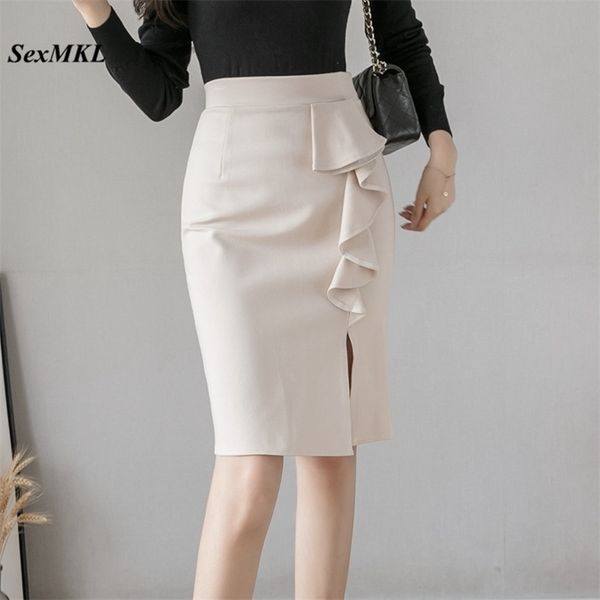 plus size high waist black skirt fashion ruffles bodycon elegant korean clothes office lady pencil 210621
plus size high waist black skirt fashion ruffles bodycon elegant korean clothes office lady pencil 210621