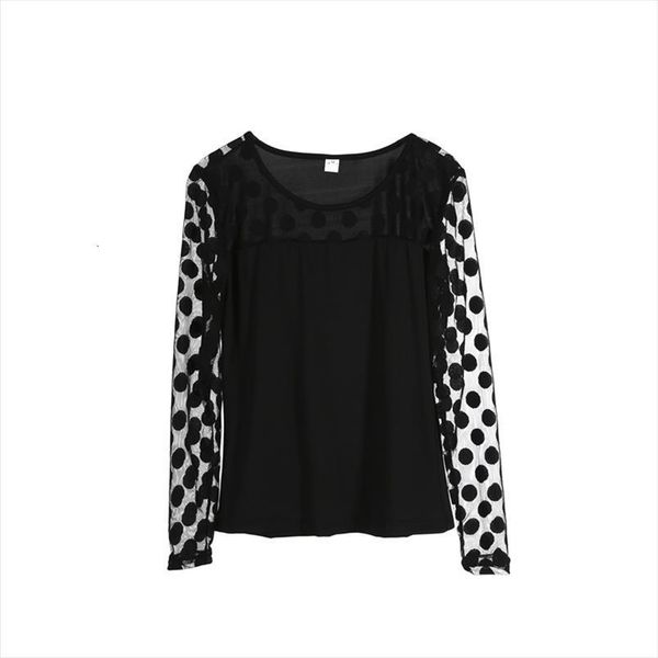 girls fashion casual solid mesh women shirt sheer spliced chiffon summer loose long sleeve polka dot blouses, White
girls fashion casual solid mesh women shirt sheer spliced chiffon summer loose long sleeve polka dot blouses, White