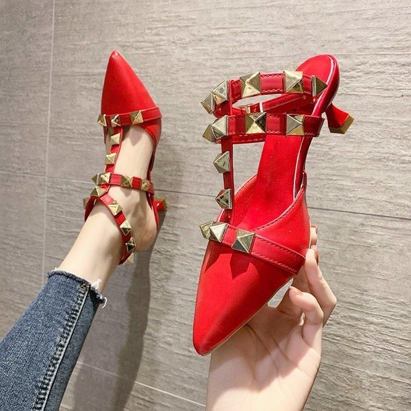 slippers women sandals summer shoes for high heels ladies rivet pointed toe design female, Black
slippers women sandals summer shoes for high heels ladies rivet pointed toe design female, Black