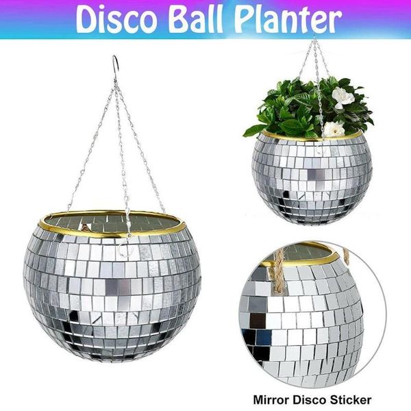 planters & pots creative mirror disco ball flower pot spherical hanging gardening basket home planter
planters & pots creative mirror disco ball flower pot spherical hanging gardening basket home planter