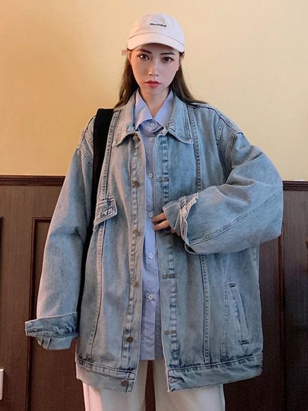 women's jackets salt denim coat women's wear spring and autumn thin 2021 loose korean medium long versatile top, Black;brown
women's jackets salt denim coat women's wear spring and autumn thin 2021 loose korean medium long versatile top, Black;brown