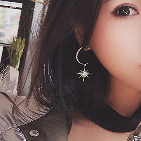 dangle & chandelier design shiny crystal star moon earrings for women drop statement earring pendientes hanging, Silver
dangle & chandelier design shiny crystal star moon earrings for women drop statement earring pendientes hanging, Silver