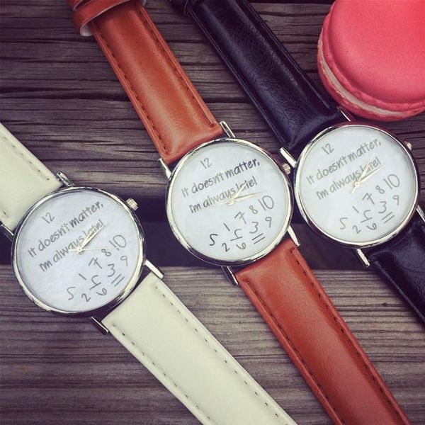 wristwatches it doesn't matter, i'm always late2021 fashion funny numbers comment women men dress watch casual analog quartz wrist, Slivery;brown
wristwatches it doesn't matter, i'm always late2021 fashion funny numbers comment women men dress watch casual analog quartz wrist, Slivery;brown