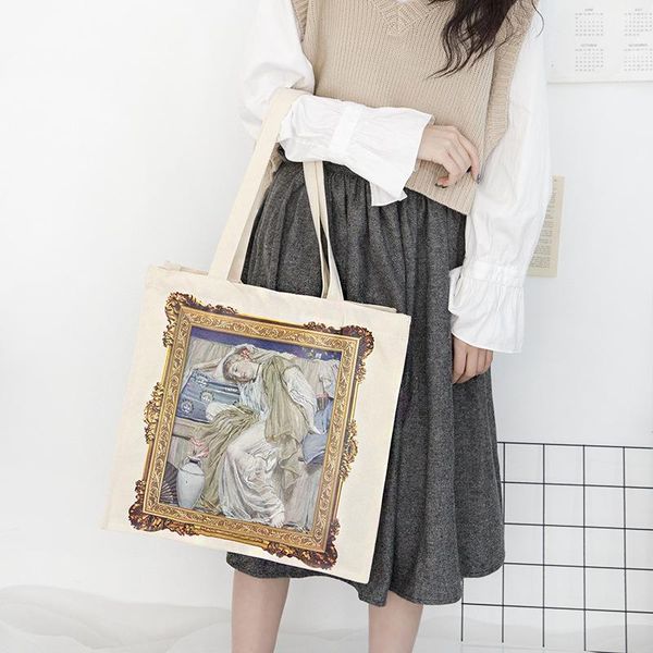 women canvas shoulder bag cupid oil painting shopping bags students books bag cotton cloth handbags classic tote for girls
women canvas shoulder bag cupid oil painting shopping bags students books bag cotton cloth handbags classic tote for girls