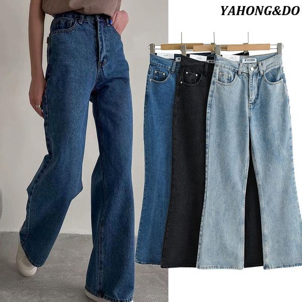 women's pants & capris za 2021 women fashion splicing drag land wide leg jeans casual high waist zipper lady blue denim flare, Black;white 
women's pants & capris za 2021 women fashion splicing drag land wide leg jeans casual high waist zipper lady blue denim flare, Black;white
