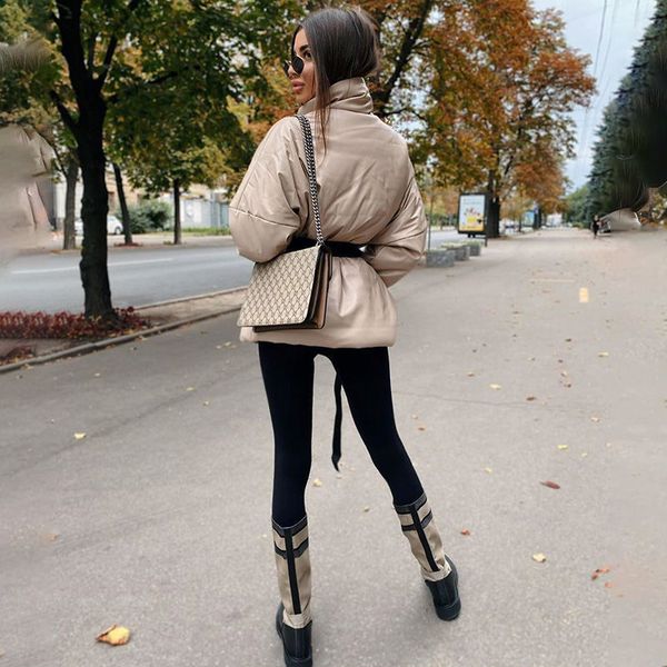 women warm and thick cotton-padded coat women loose and warm jacket high collar down cotton temperament windbreaker coat, Tan;black
women warm and thick cotton-padded coat women loose and warm jacket high collar down cotton temperament windbreaker coat, Tan;black