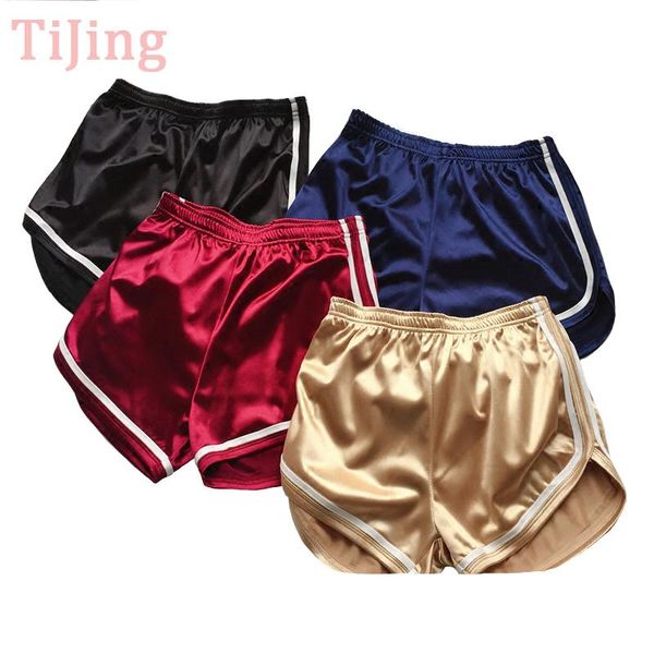 women's shorts tj womens slim satin sporting elastic waist female home casual short feminino summer fitness p118, White;black
women's shorts tj womens slim satin sporting elastic waist female home casual short feminino summer fitness p118, White;black