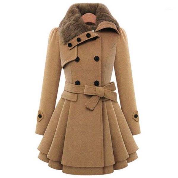women's wool & blends women woolen coat mid-long lapel fur collar double-breasted belt large size slim fit casual trench outerwear autu, Black
women's wool & blends women woolen coat mid-long lapel fur collar double-breasted belt large size slim fit casual trench outerwear autu, Black