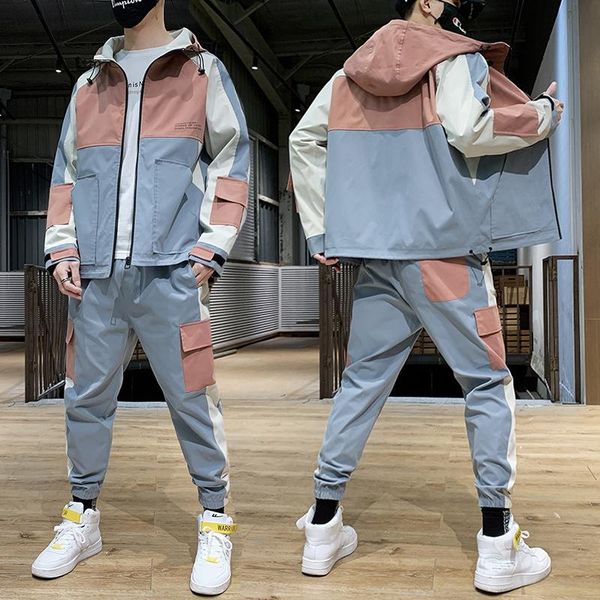men's jackets workwear suit male 2021 spring trend korean student tide brand casual set of clothes youth stitching jacket, Black;brown
men's jackets workwear suit male 2021 spring trend korean student tide brand casual set of clothes youth stitching jacket, Black;brown