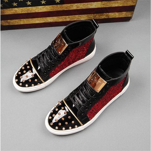 fashion men high british style rrivet shoes men causal luxury shoes red gold black bottom rubber shoes for male
fashion men high british style rrivet shoes men causal luxury shoes red gold black bottom rubber shoes for male