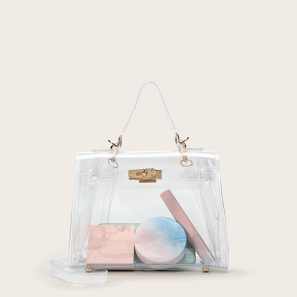 korea ins super fire jelly transparent kelly bag 
korea ins super fire jelly transparent kelly bag