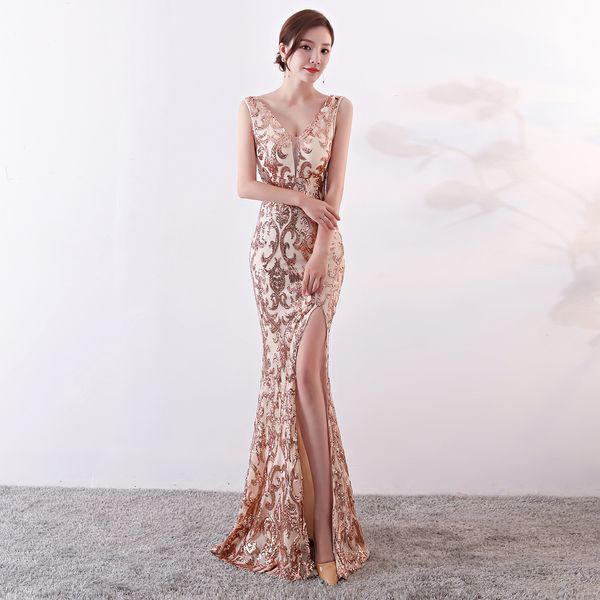 net yarn embroidered sequined fishtail female banquet wedding party host dress women split formal prom dresses zmu3, Black;gray
net yarn embroidered sequined fishtail female banquet wedding party host dress women split formal prom dresses zmu3, Black;gray