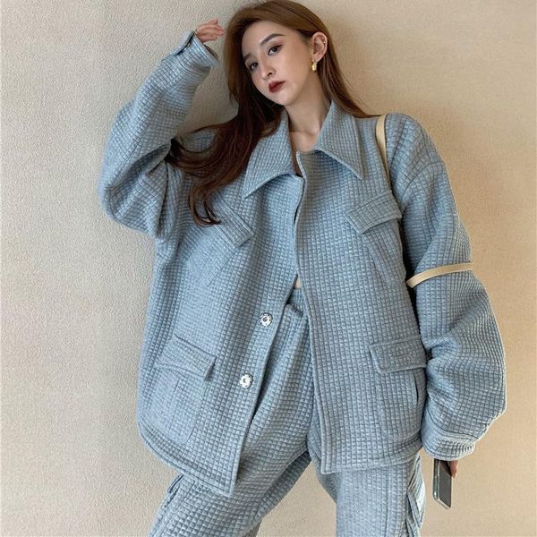 women autumn winter mid-length jacket 2021 new loose streetwear 2 piece set winter jacket+women joggers casual fashion design, White
women autumn winter mid-length jacket 2021 new loose streetwear 2 piece set winter jacket+women joggers casual fashion design, White
