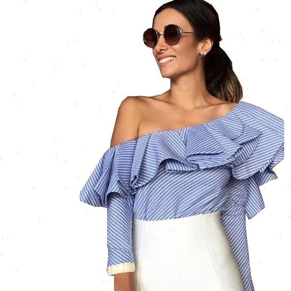 ruffles off the shoulder stylish blouse 2017 women trendy two layers ruffles summer casual shirt new, White
ruffles off the shoulder stylish blouse 2017 women trendy two layers ruffles summer casual shirt new, White