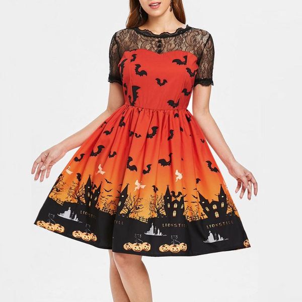 casual dresses halloween bat print dress fashion lace short sleeve vintage gown evening stitching party vestidos mujer verano, Black;gray
casual dresses halloween bat print dress fashion lace short sleeve vintage gown evening stitching party vestidos mujer verano, Black;gray
