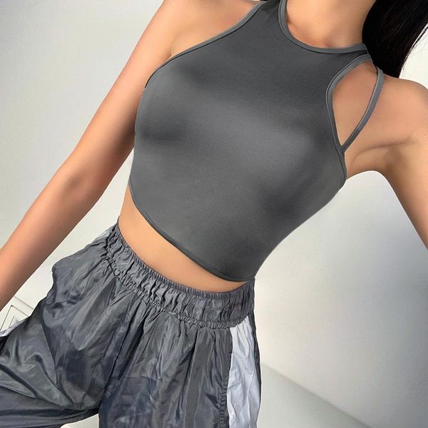 women sleeveless crop backless solid stretch slim sporting fitness tank summer casual female 2021 fashion top, White
women sleeveless crop backless solid stretch slim sporting fitness tank summer casual female 2021 fashion top, White