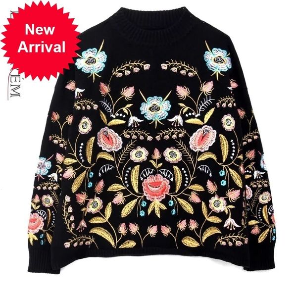 lanmrem 2021 round collar flowers embroidery loose korean autumn long sleeve woman's new fashion sweater fa50001, White;black
lanmrem 2021 round collar flowers embroidery loose korean autumn long sleeve woman's new fashion sweater fa50001, White;black