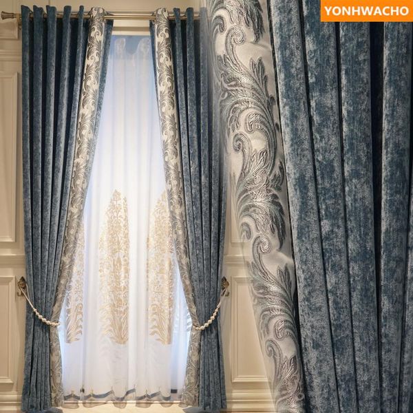 custom curtains american modern high-grade chenille bedroom simple cashmere blue cloth blackout b146 drape curtain tulle
custom curtains american modern high-grade chenille bedroom simple cashmere blue cloth blackout b146 drape curtain tulle