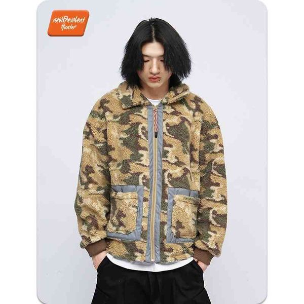 lamb wool camouflage coat men's 2021 autumn winter new plush thickened ins tide street couple cotton jacket loose, Black
lamb wool camouflage coat men's 2021 autumn winter new plush thickened ins tide street couple cotton jacket loose, Black