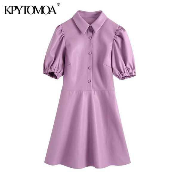 kpytomoa women chic fashion with elastic trim faux leather mini dress vintage puff sleeve button-up female dresses mujer 210303, Black;gray
kpytomoa women chic fashion with elastic trim faux leather mini dress vintage puff sleeve button-up female dresses mujer 210303, Black;gray