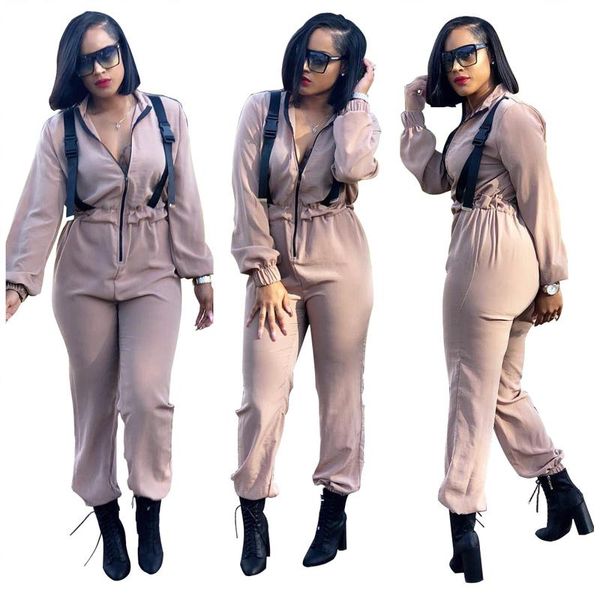 women's jumpsuits & rompers fall 2021 autumn women long playsuit casual loose zipper one pieces clothes solid jumpsuit fashion ol femal, Black;white
women's jumpsuits & rompers fall 2021 autumn women long playsuit casual loose zipper one pieces clothes solid jumpsuit fashion ol femal, Black;white