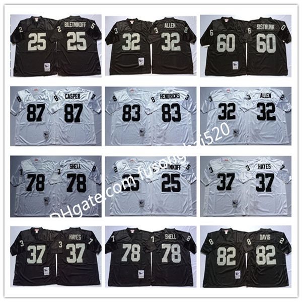 vintage #32 marcus allen 25 biletnikoff 37 lester hayes 60 sistrunk 78 shell 82 al davis 83 hendricks 87 casper men football jerseys, Black
vintage #32 marcus allen 25 biletnikoff 37 lester hayes 60 sistrunk 78 shell 82 al davis 83 hendricks 87 casper men football jerseys, Black