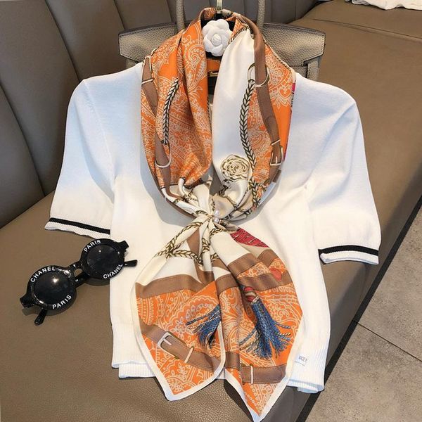 2021Spring and Autumn New fashion casual scarf warm scarf square silk twill shawl multi-purpose tassel for ladies, Blue;gray
2021Spring and Autumn New fashion casual scarf warm scarf square silk twill shawl multi-purpose tassel for ladies, Blue;gray