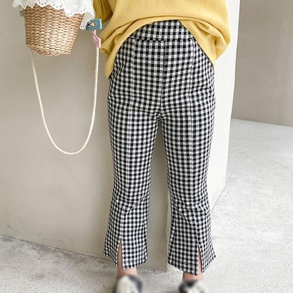 trousers girl plaid pants cotton soft spring autumn children's elastic fashion bell-bottoms, Blue
trousers girl plaid pants cotton soft spring autumn children's elastic fashion bell-bottoms, Blue