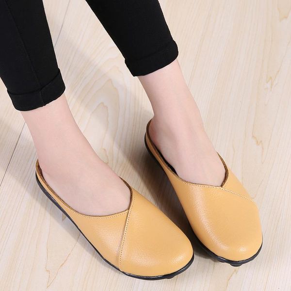 slippers season leather women's shoes flat back empty casual single soft sole large size, Black
slippers season leather women's shoes flat back empty casual single soft sole large size, Black