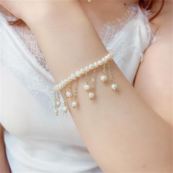 beaded, strands fashion trend ins natural freshwater pearl bracelet simple design tassel, Black
beaded, strands fashion trend ins natural freshwater pearl bracelet simple design tassel, Black