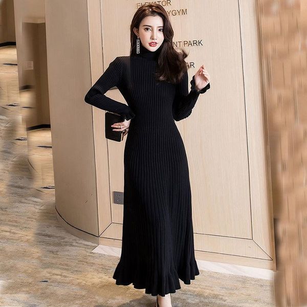 women long sweater dress 2021 winter and autumn turtleneck knit dress ruffles long sleeve fishtail vestidos plus size s270, Black;gray
women long sweater dress 2021 winter and autumn turtleneck knit dress ruffles long sleeve fishtail vestidos plus size s270, Black;gray