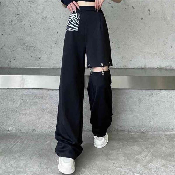 high waist straight pants fashion hollow out cargo pants women casual trousers plud size loose high street, Black;white
high waist straight pants fashion hollow out cargo pants women casual trousers plud size loose high street, Black;white