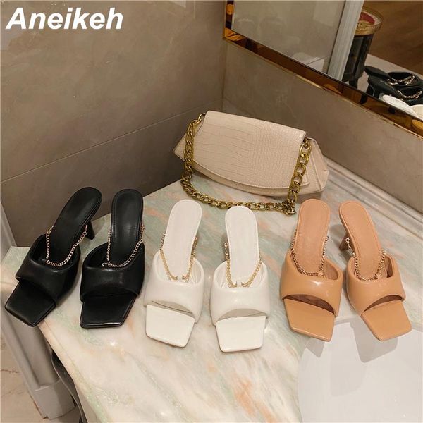 slippers aneikeh 2021 fashion women's shoes summer solid square toe pu rome stiletto heels outside chain shallow dress, Black
slippers aneikeh 2021 fashion women's shoes summer solid square toe pu rome stiletto heels outside chain shallow dress, Black