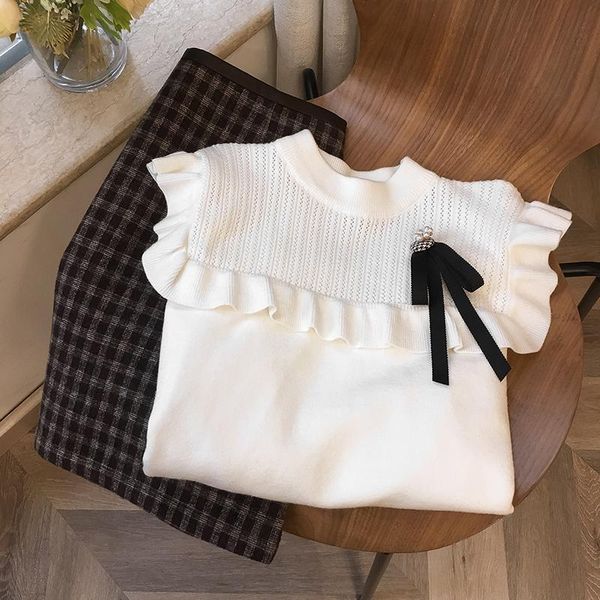 women's sweaters autumn winter 2021 foreign style wooden ear edge bottomed t-shirt shows thin and loose long sleeve fashion, White;black
women's sweaters autumn winter 2021 foreign style wooden ear edge bottomed t-shirt shows thin and loose long sleeve fashion, White;black