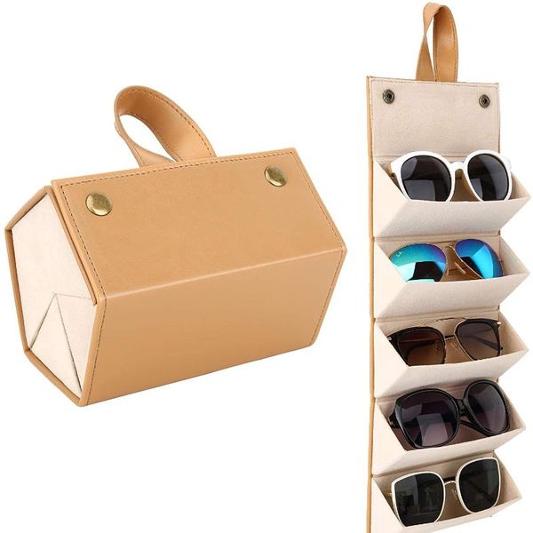 storage bags 5 multi-slot portable glasses organizer eyeglasses display travel folding sunglasses pu leather case drop 
storage bags 5 multi-slot portable glasses organizer eyeglasses display travel folding sunglasses pu leather case drop
