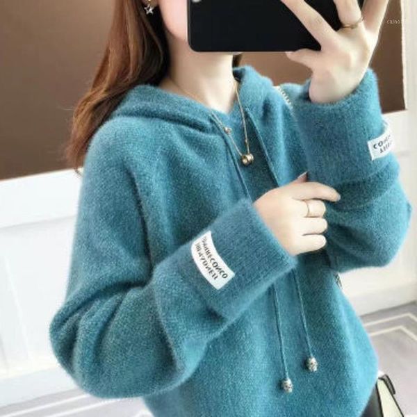 fashion autumn winter pullover women knitted sweater 2021 loose hooded warm blue pink clothes female jumper casual women's sweaters, White;black
fashion autumn winter pullover women knitted sweater 2021 loose hooded warm blue pink clothes female jumper casual women's sweaters, White;black
